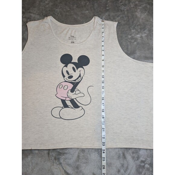 Disney Mickey Mouse Plus Size Tank Top - Gray Heather with Pink Shorts, Size 3X - Picture 4 of 8